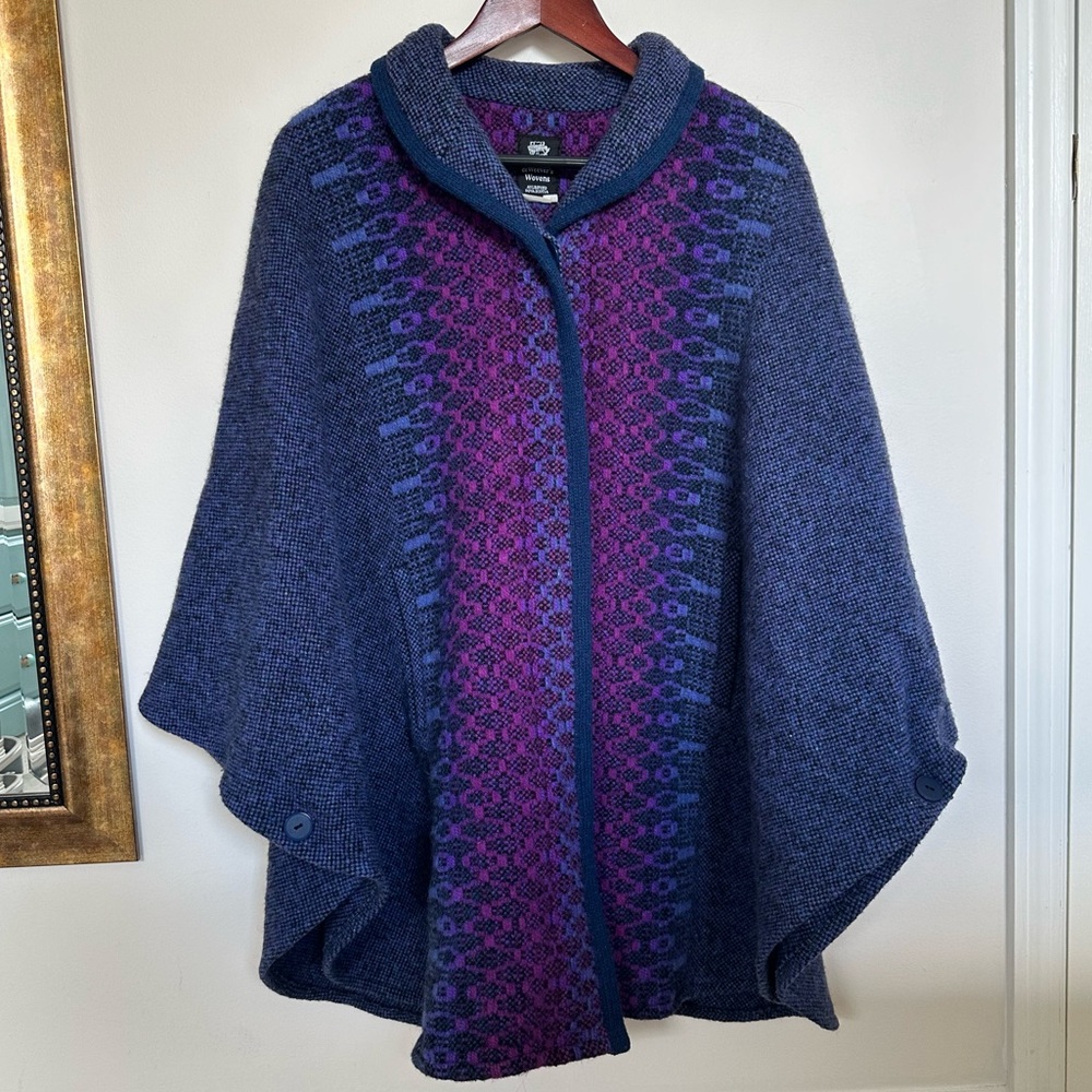 deWeever’s Wovens - Short Wool Cape in iris